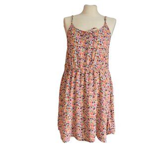 Roxy Floral Boho Dress Size XL Lightweight Viscose Festival Peasant Prairie Styl